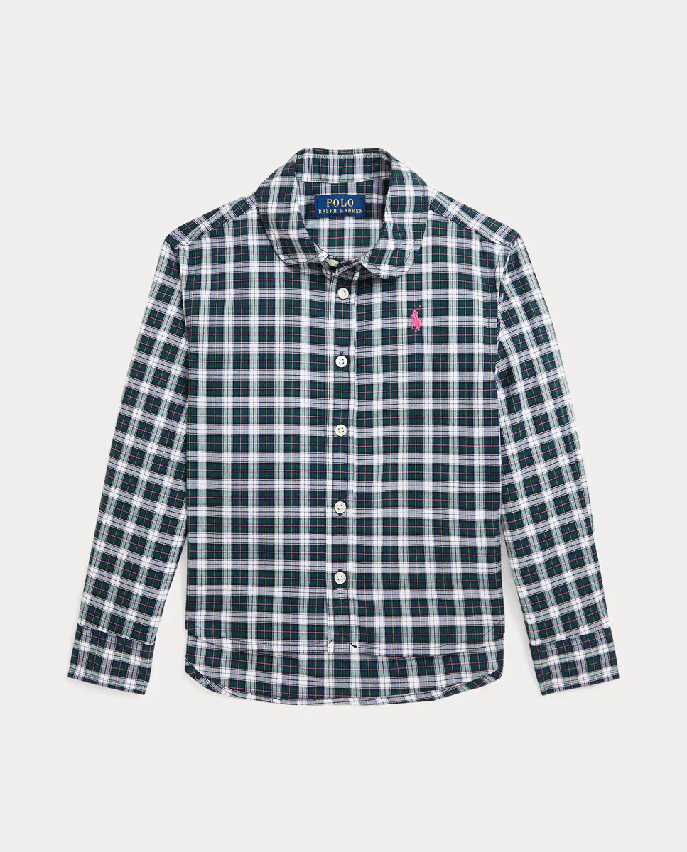 

Рубашка из хлопка в клетку для девочки Polo Ralph Lauren, зеленый