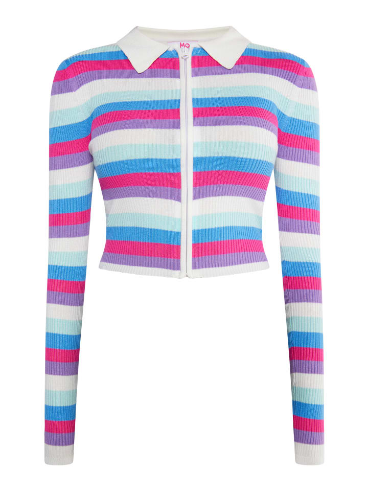 

Женский укороченный кардиган в кремово-белом и разноцветном цвете myMo
