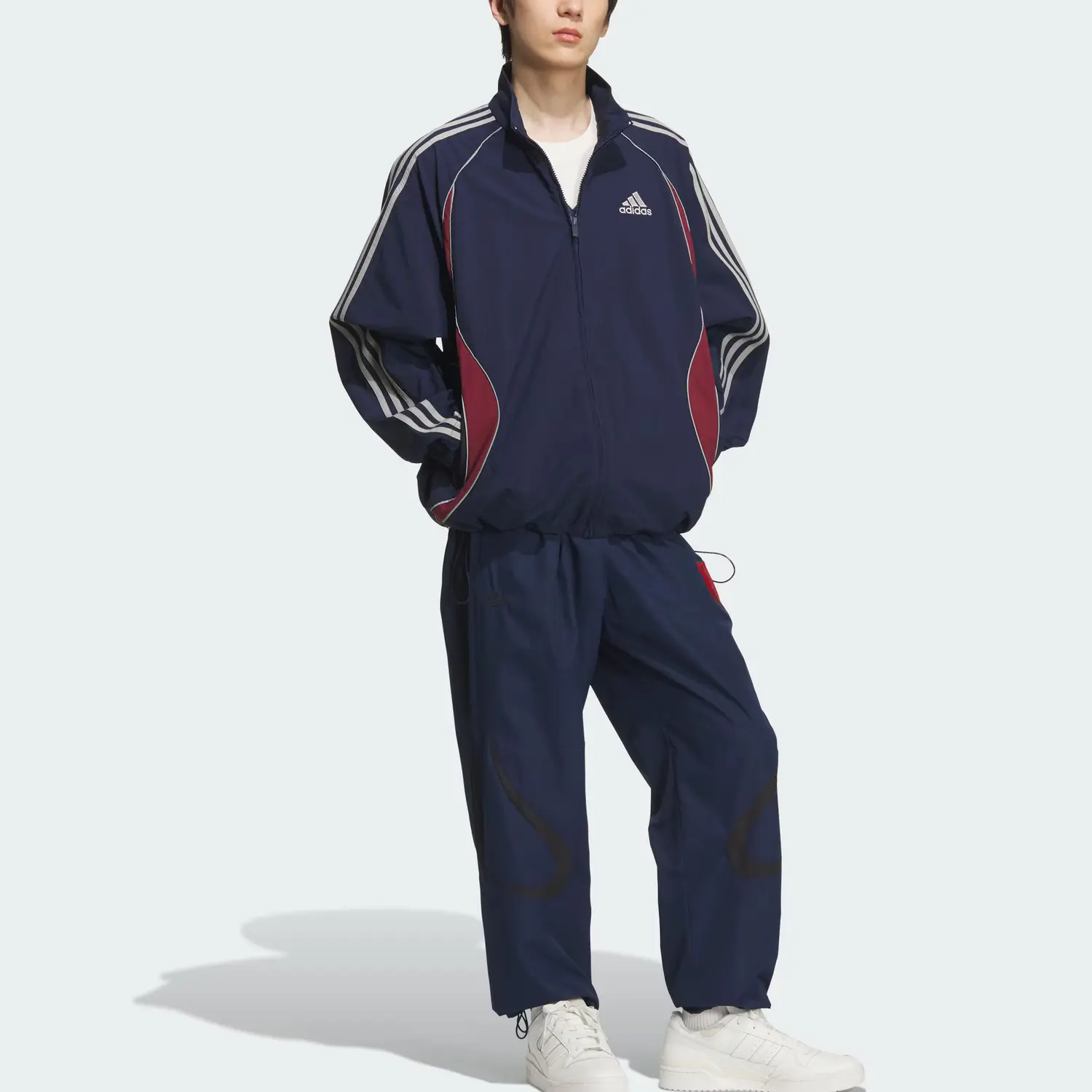 Adidas Куртка SS25 Teamgeist мужская, College Navy/Dark Red/Pure Quality Gray — фото 3
