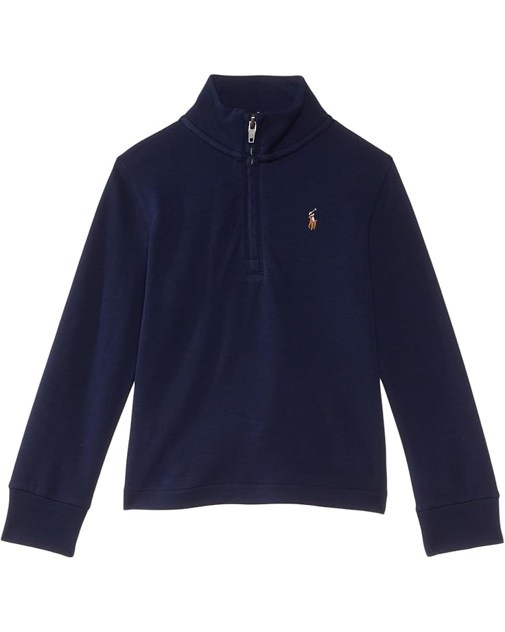 

Пуловер Polo Ralph Lauren Kids Cotton Interlock Quarter-Zip Pullover, цвет Refined Navy