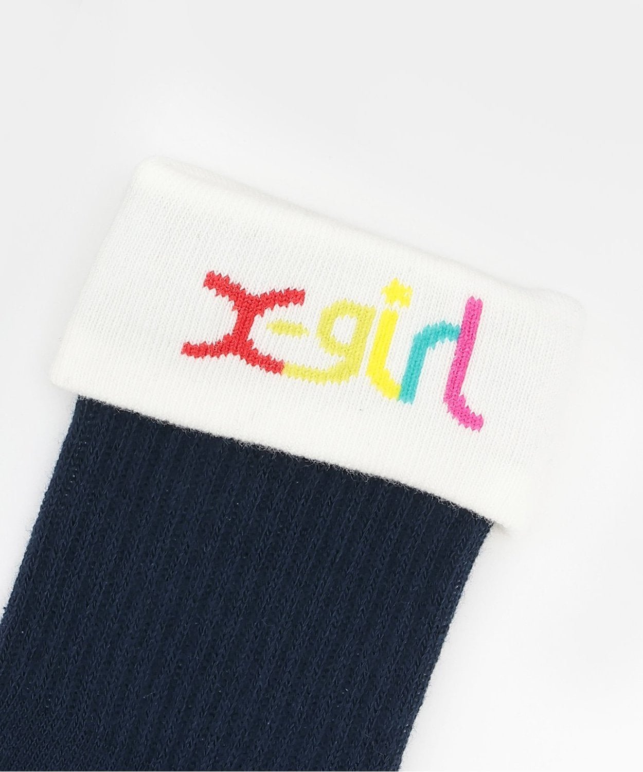 Сложенные носки средней высоты X-girl Stages, Navy blue — фото 2