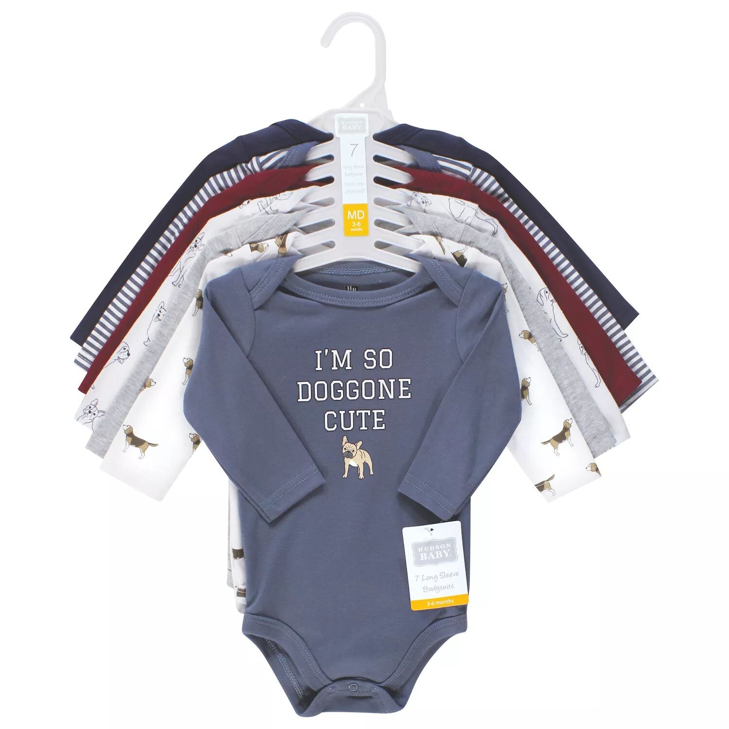 Хлопковые боди с длинными рукавами Hudson для младенцев, 7 шт. в упаковке Hudson Baby