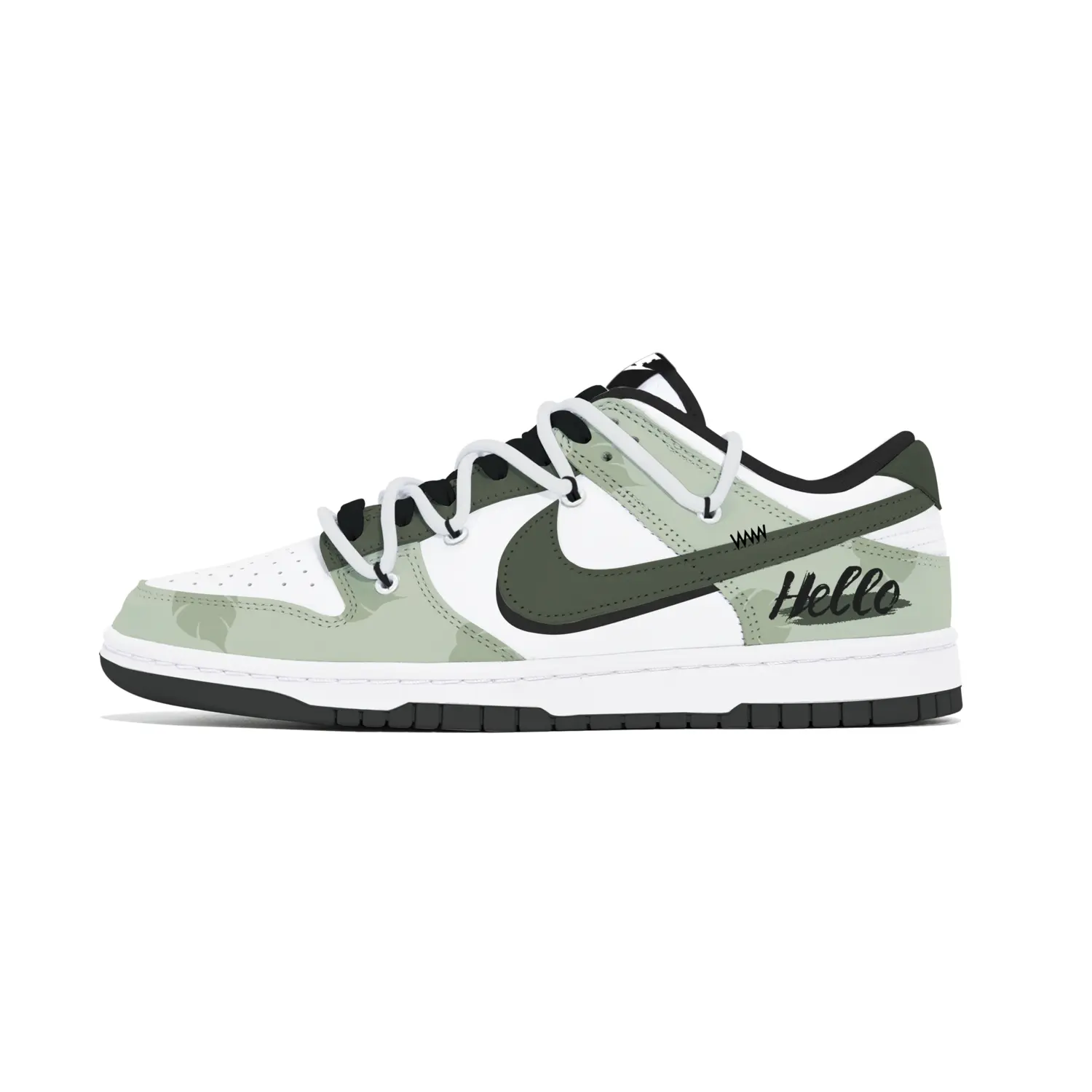 

Nike Кроссовки для скейтбординга Dunk Dust Collection, износостойкие, низкие, мужские, зеленые, белые