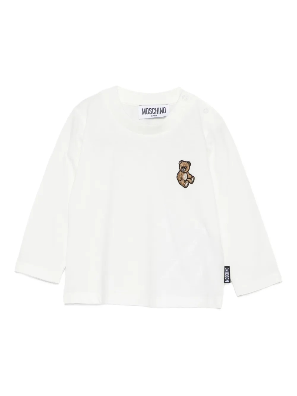 

Футболка с длинными рукавами и вышивкой Moschino Kids, белый