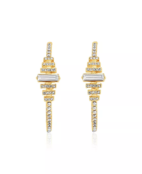 

Серьги-Кольца с кристаллами огранки «багет» Bcbgeneration, gold