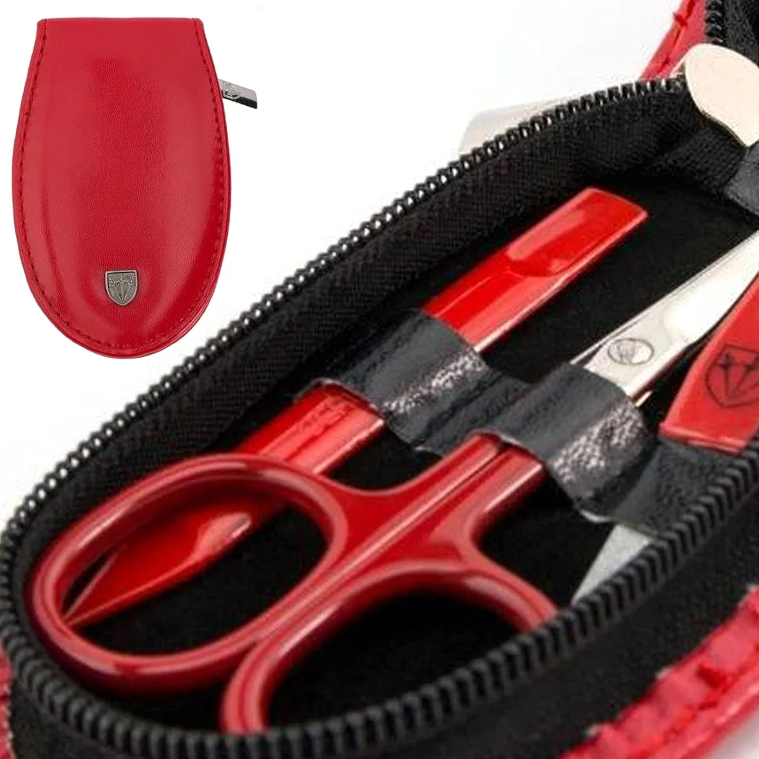 Маникюрный набор DREI SCHWERTER «Piemont» из 6 предметов в красном кожзаменителе ‎Drei Schwerter, Red - Red Instruments — фото 4