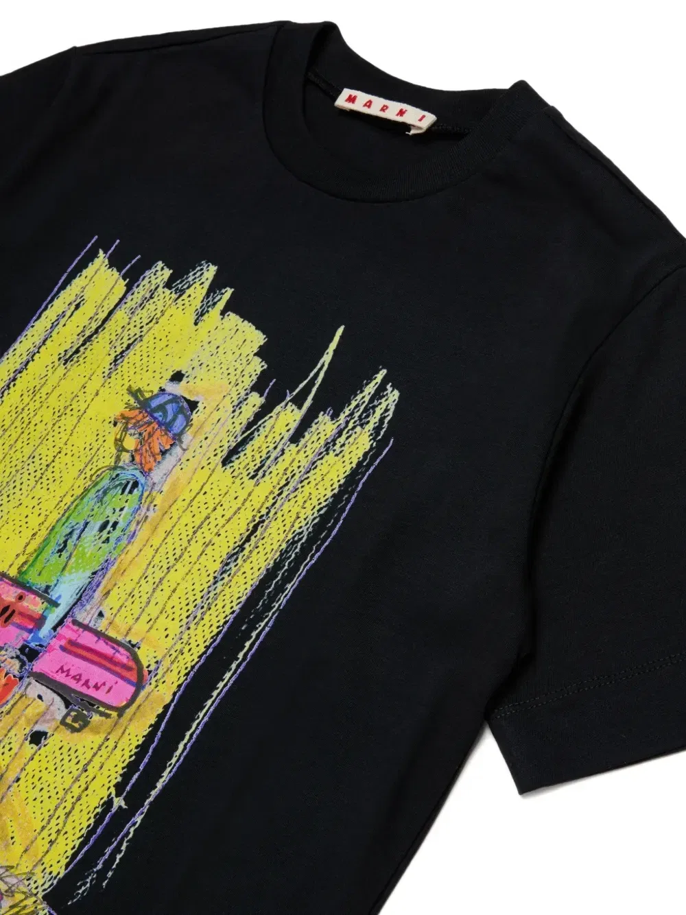 Футболка с графичным принтом Marni Kids, черный — фото 3