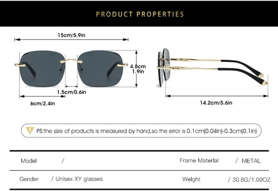 

Ретро безрамочные солнцезащитные очки овальной формы с градиентным переходом для женщин и мужчин, класса люкс, защита от УФ-излучения UV400 TOIPASTN, Silvery Grey
