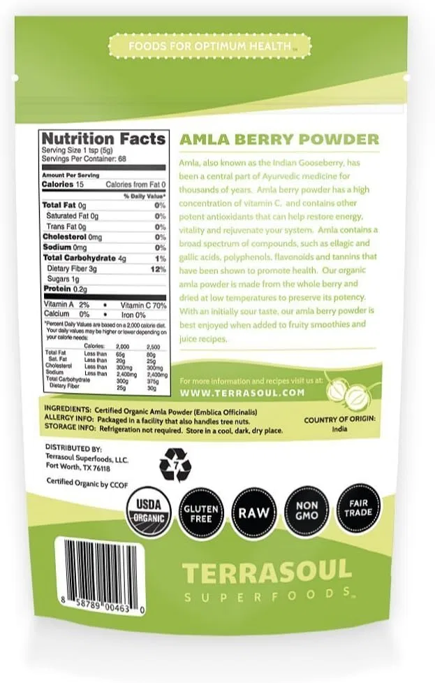 Пудра Амла Terrasoul Superfoods, 340 г — фото 2
