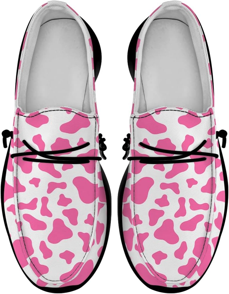 

Туфли-лоферы Quorax с принтом под коровью шкуру, женские и мужские, для прогулок, подарки для нее и для него, белый/черный/розовый