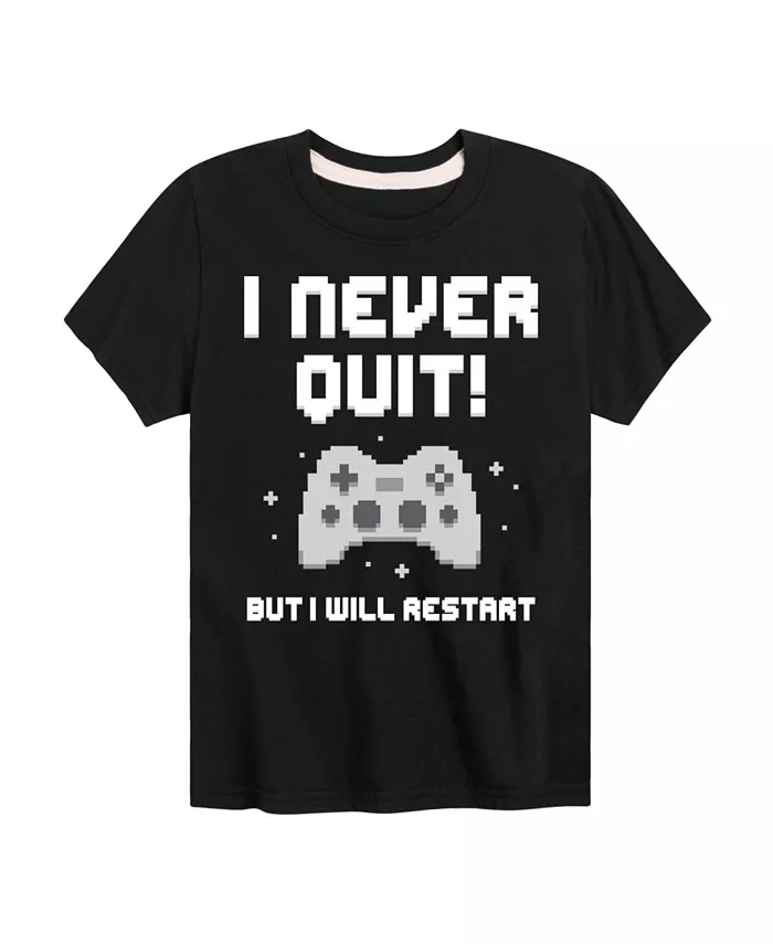 

Футболка с принтом "Gamer I Never Quit" для мальчиков старшего возраста Hybrid, черный