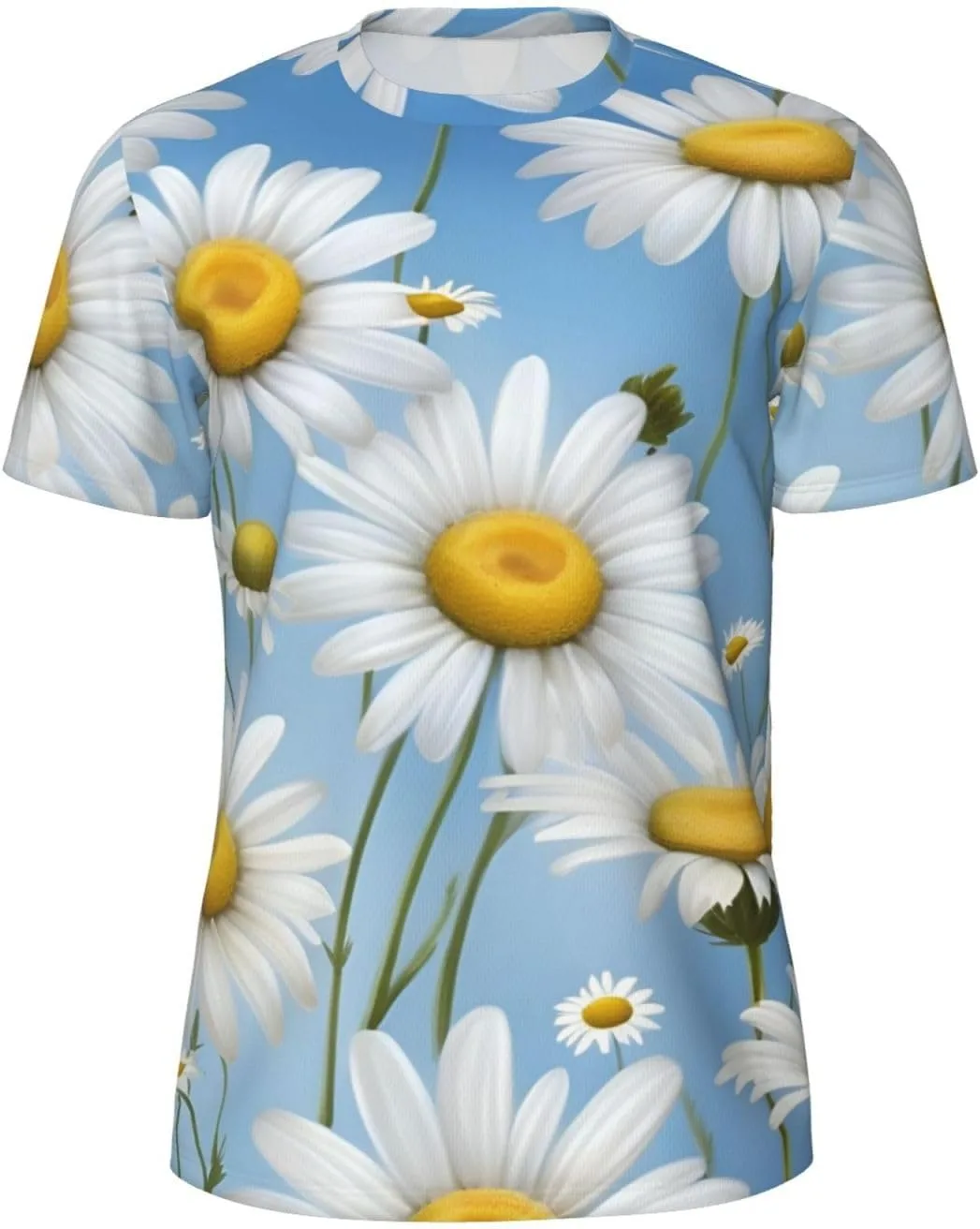 

Футболка мужская летняя с коротким рукавом, легкая и дышащая, с принтом Spring Daisy Flowers SDFHU