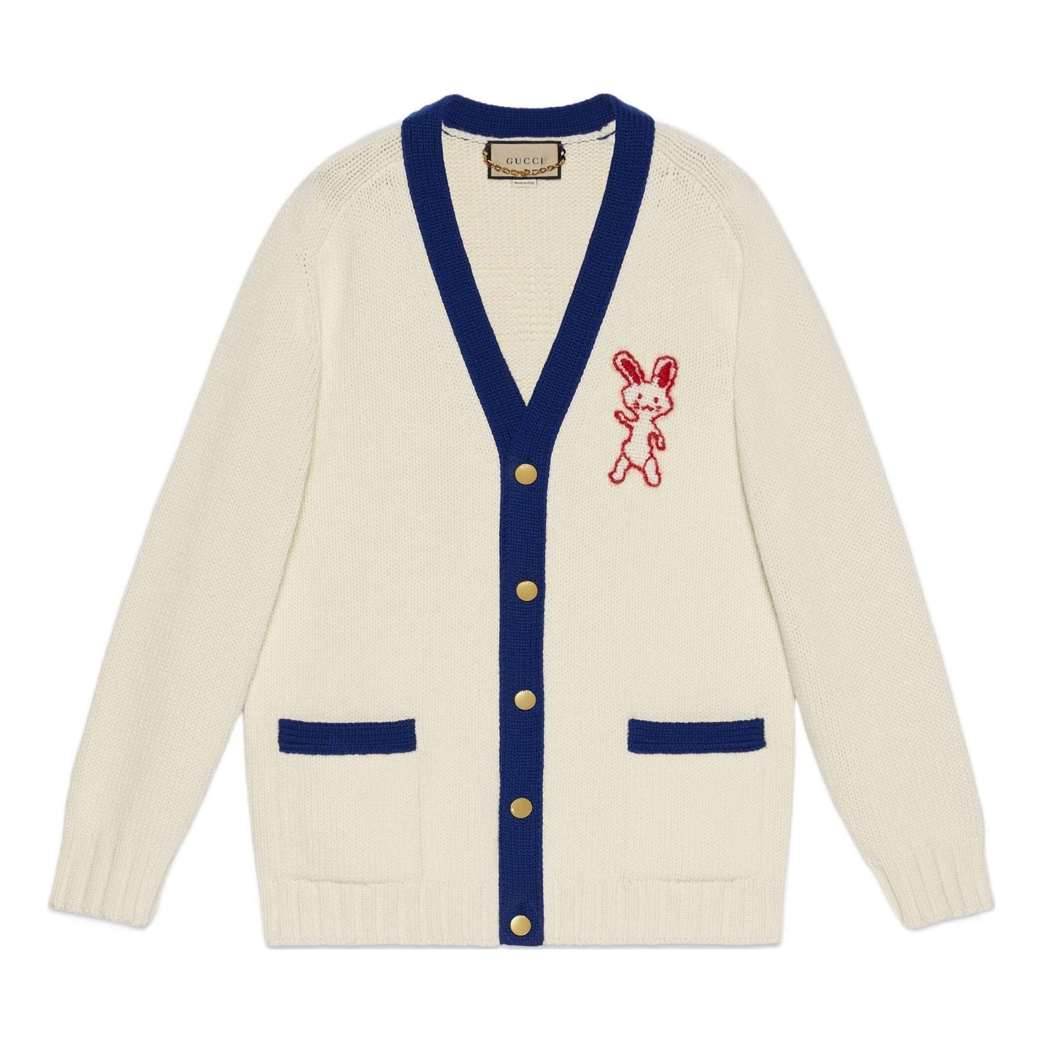

Кардиган Gucci Lunar New Year Wool Cardigan 'Ivory Blue' 724933-XKCW6-9254, белый