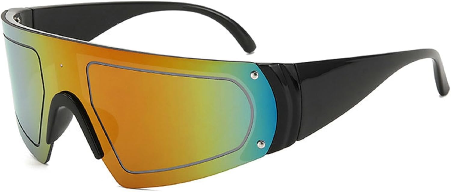 

Модные большие квадратные женские солнцезащитные очки в винтажном панк-стиле, мужские очки для активного отдыха, солнцезащитные очки UV400 с обтекаемой формой, N45 mincl, Gold