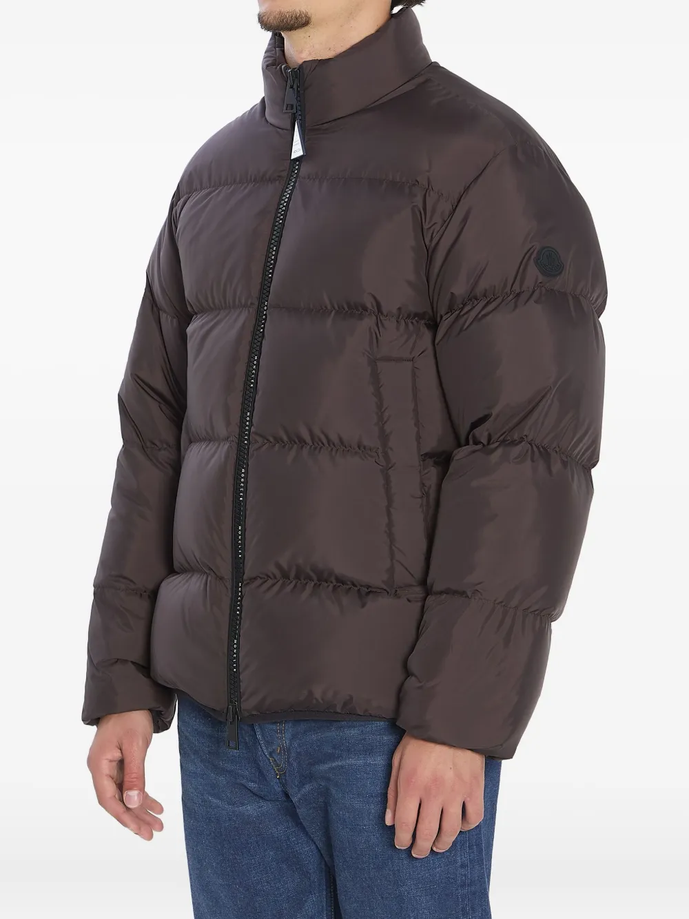 Стеганая куртка с нашивкой-логотипом MONCLER, коричневый — фото 2