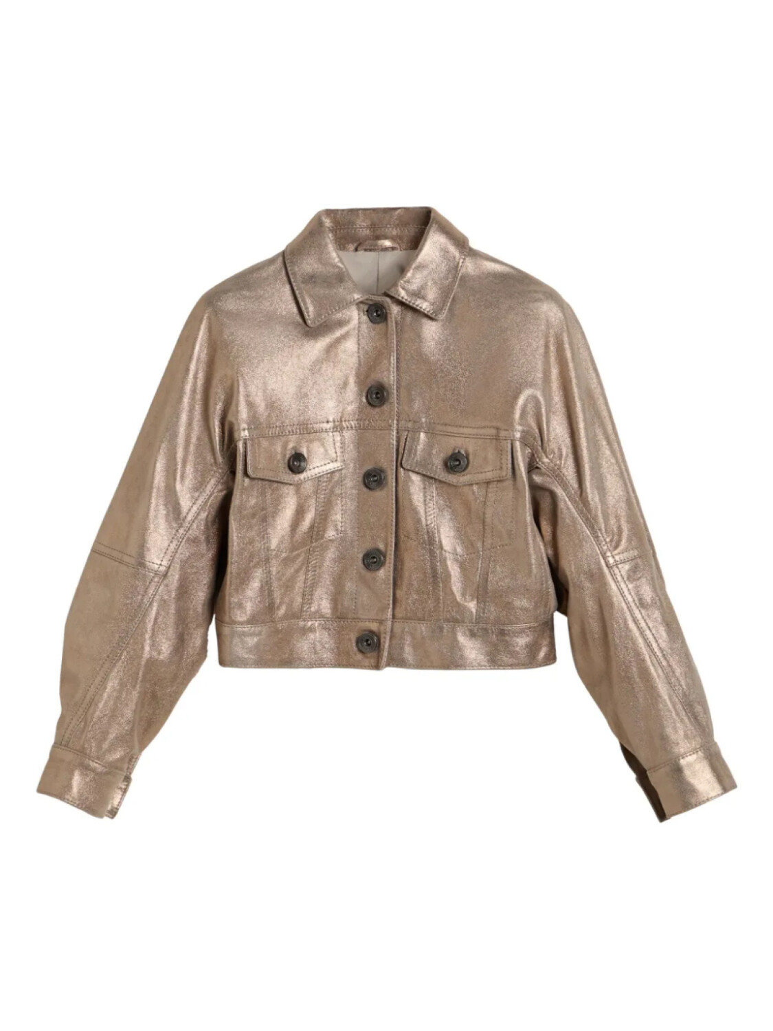 

Brunello Cucinelli Kids кожаная куртка, коричневый