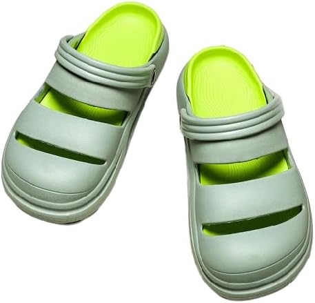 

Женские и мужские сабо с поддержкой свода стопы, садовые туфли на скользящей подошве, сандалии с амортизирующей стелькой при плантарном фасциите, нескользящие пляжные шлепанцы с съемными стельками для улицы и дома Bydzkj, зеленый