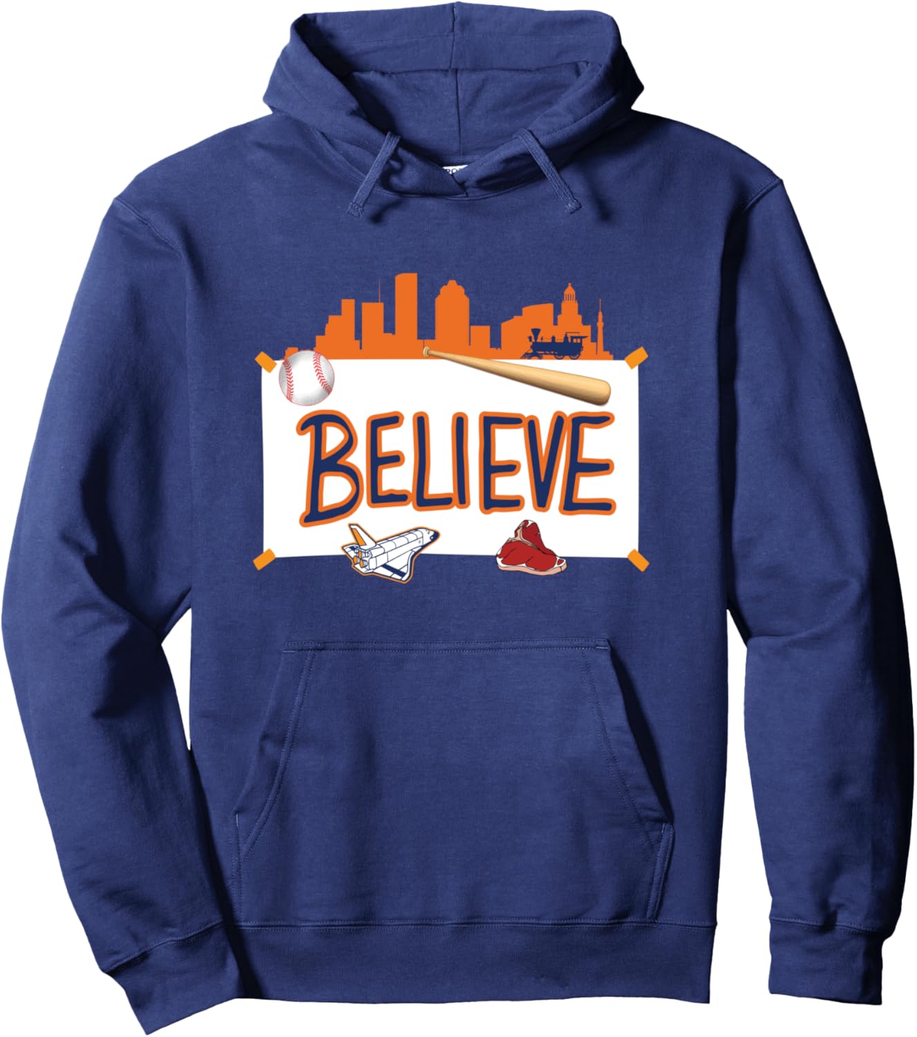 

Худи Houston Baseball Believe Playoff Ryno Sports, темно-синий