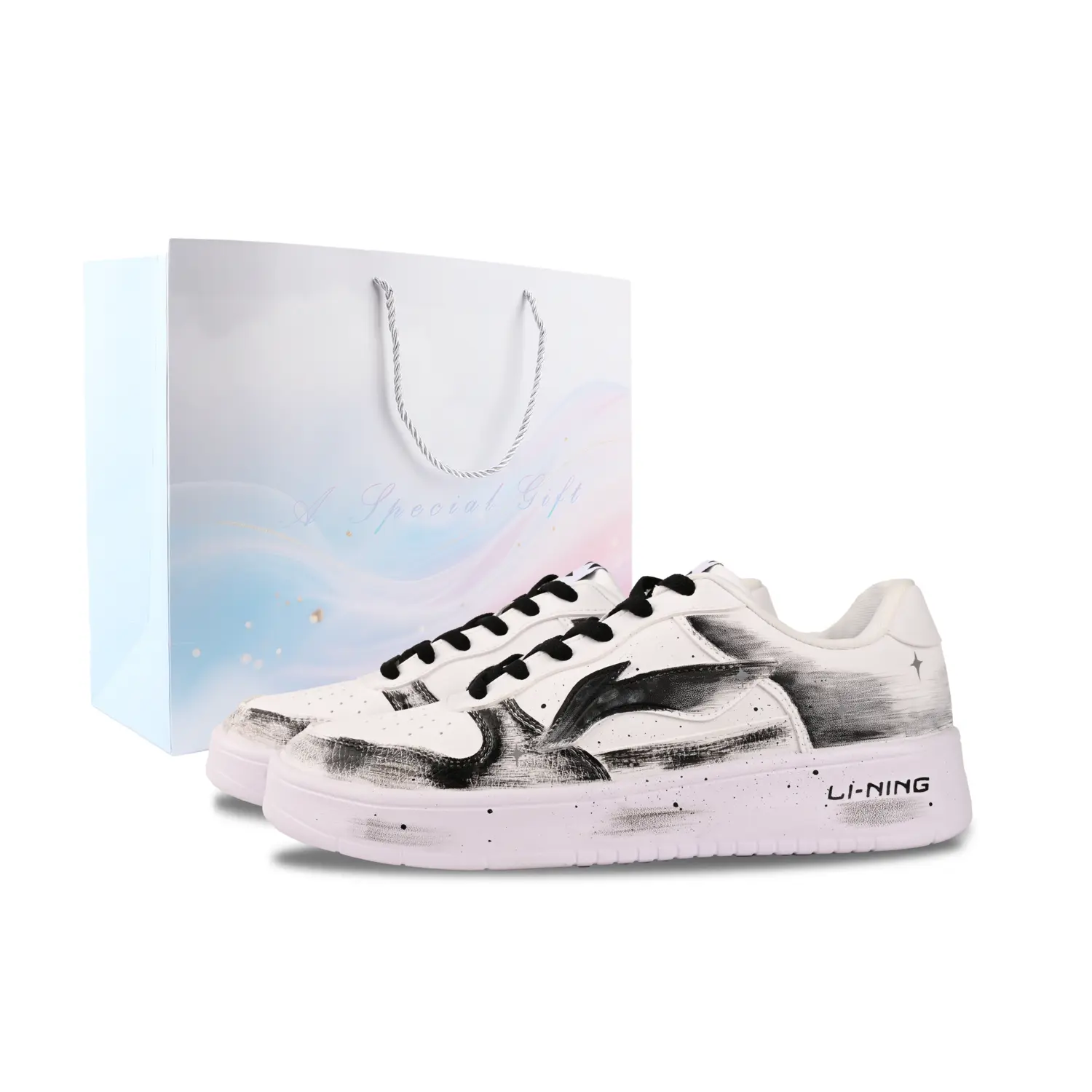 

Понтонные лодки Покрытие Устойчивость к истиранию Увеличение высоты Кроссовки Low top для скейтбординга Мужские LINING, черный/серый