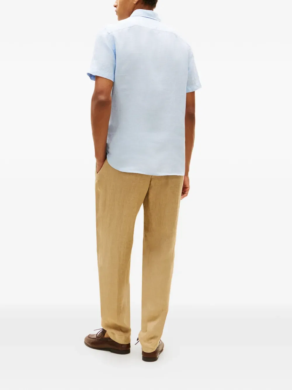 Рубашка с вышитым логотипом Tommy Hilfiger, синий — фото 3