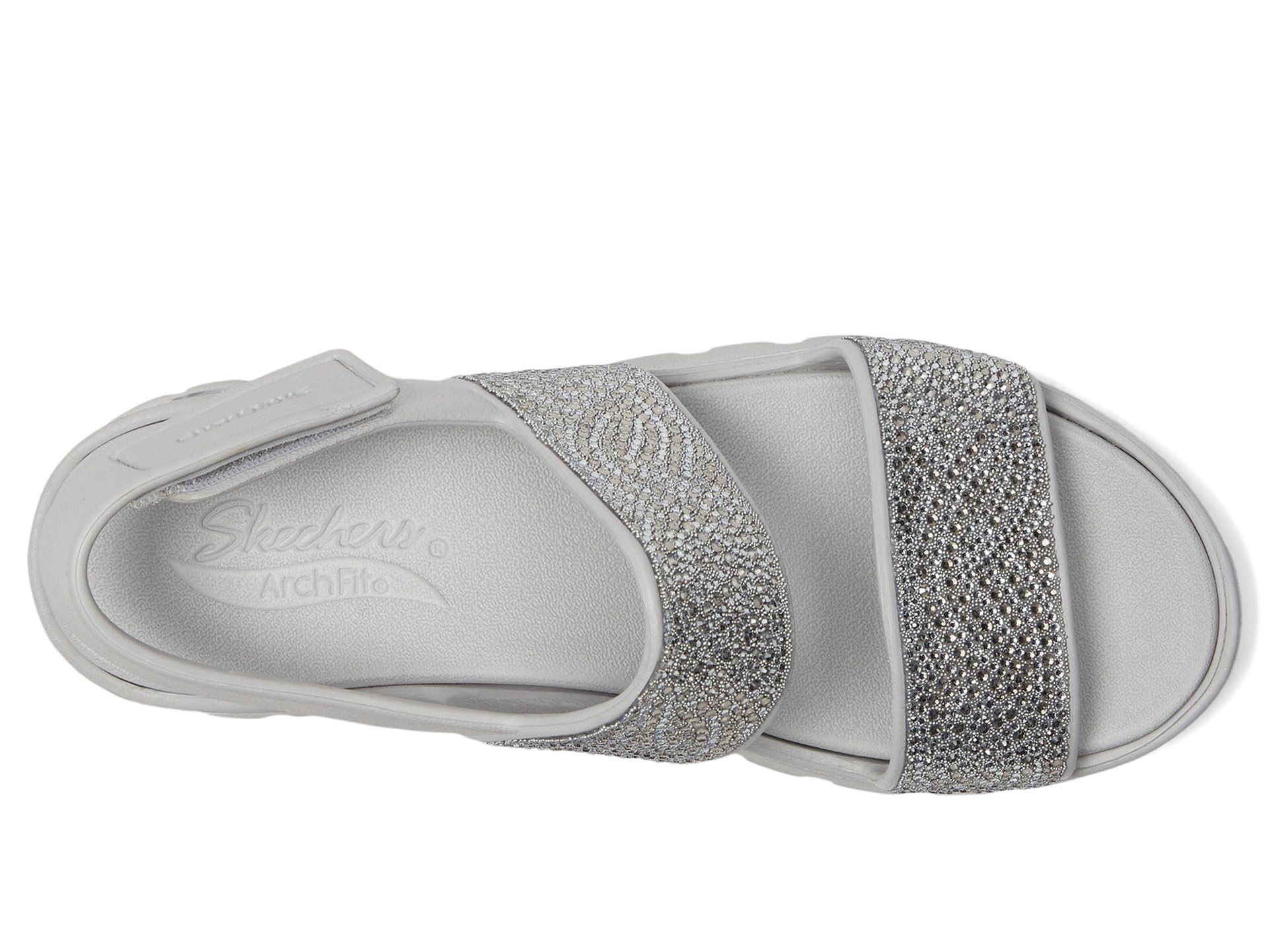 Сандалии SKECHERS Foamies Arch Fit Footsteps Double Band With Rhinestones, Gray — фото 2