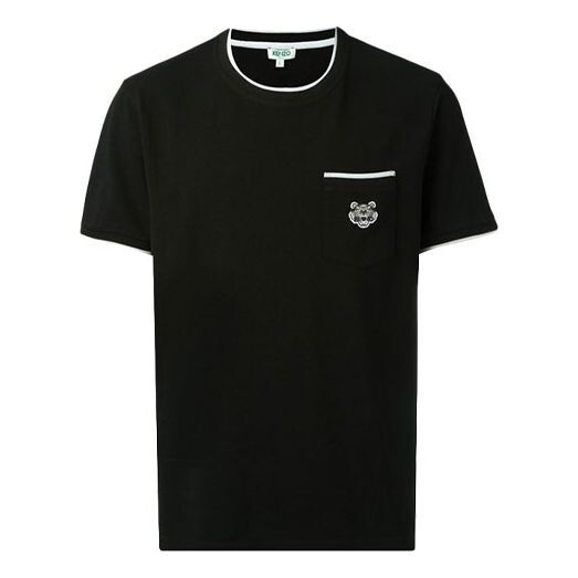 

Футболка men's ss21 embroidered pocket round neck short sleeve black Kenzo, черный