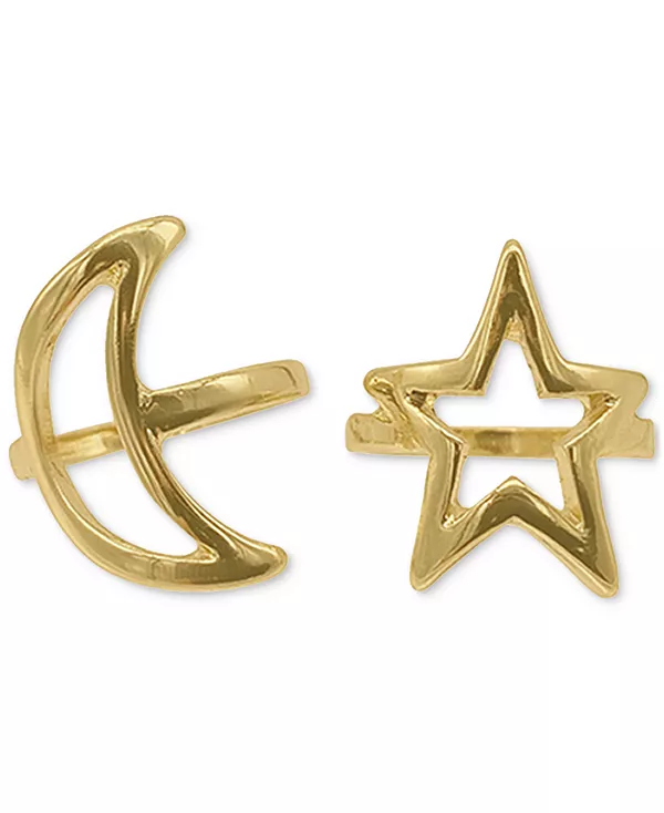 

Комплект колец с луной и звездами золотистого оттенка Adornia, gold