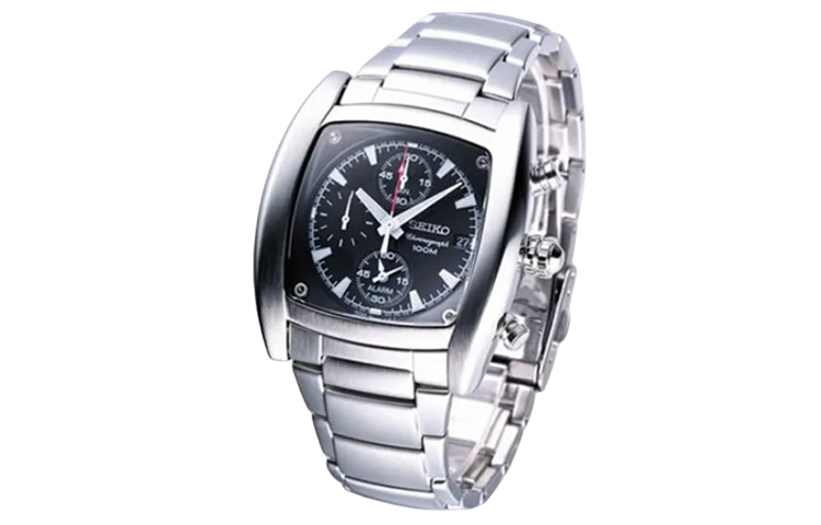 

SEIKO Часы Chronograph Series Quartz Movement Stainless Steel Strap Watch Men's Watch Black Dial, Black