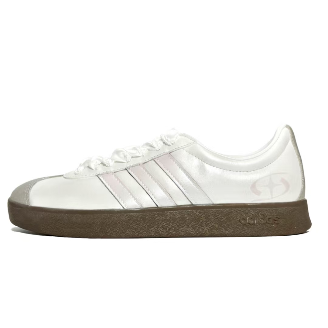 

Adidas VL COURT 2.0 Mist Pink Light Abrasion Resistant Low top Skateboard Shoes Unisex Silver