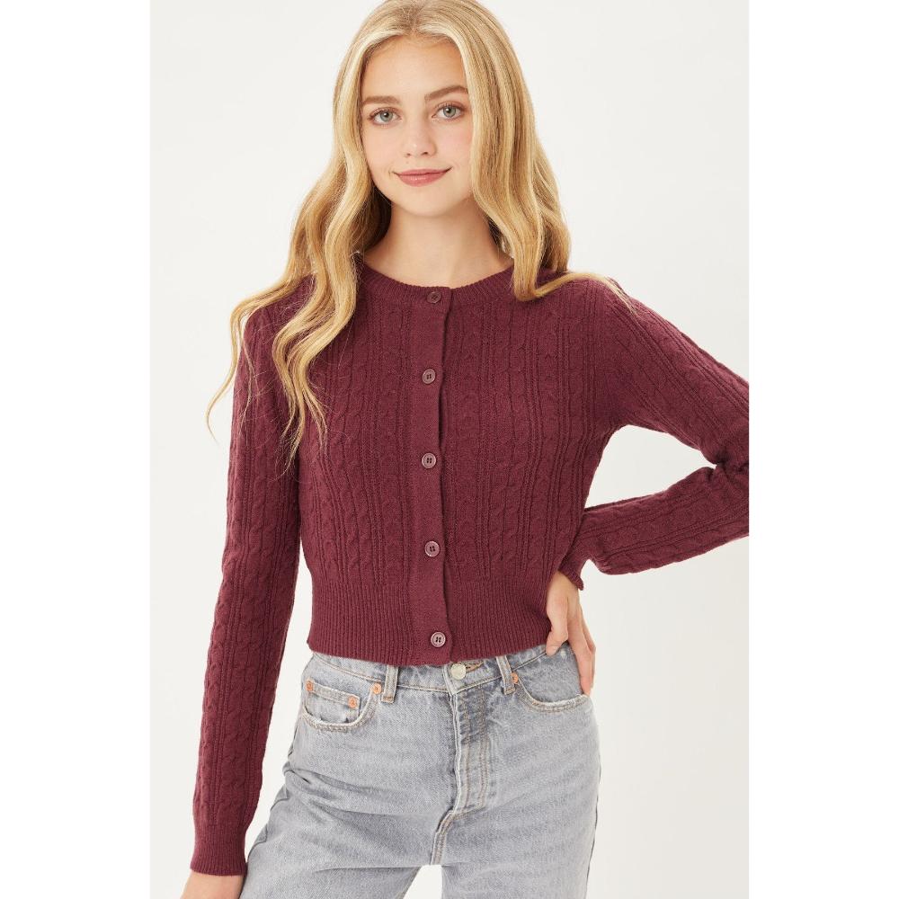 

Кардиган с длинными рукавами и застежкой-молнией FASHNZFAB, цвет cherry stone