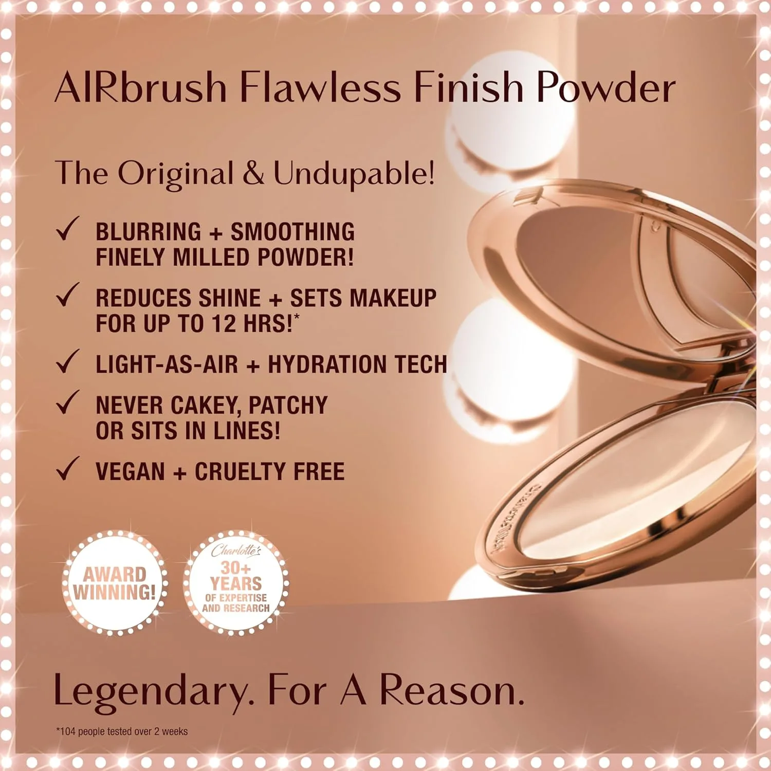 Прессованная пудра Charlotte Tilbury Airbrush Flawless Finish Setting Powder, скрывающая поры, минимизирует блеск и создает эффект мягкого фокуса., 4 Deep - deep to very deep — фото 3