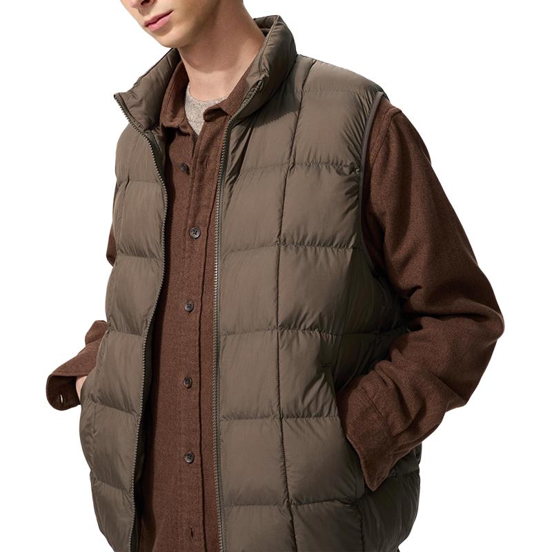 

UNIQLO Пуховик-жилет Unisex Camel с воротником-стойкой