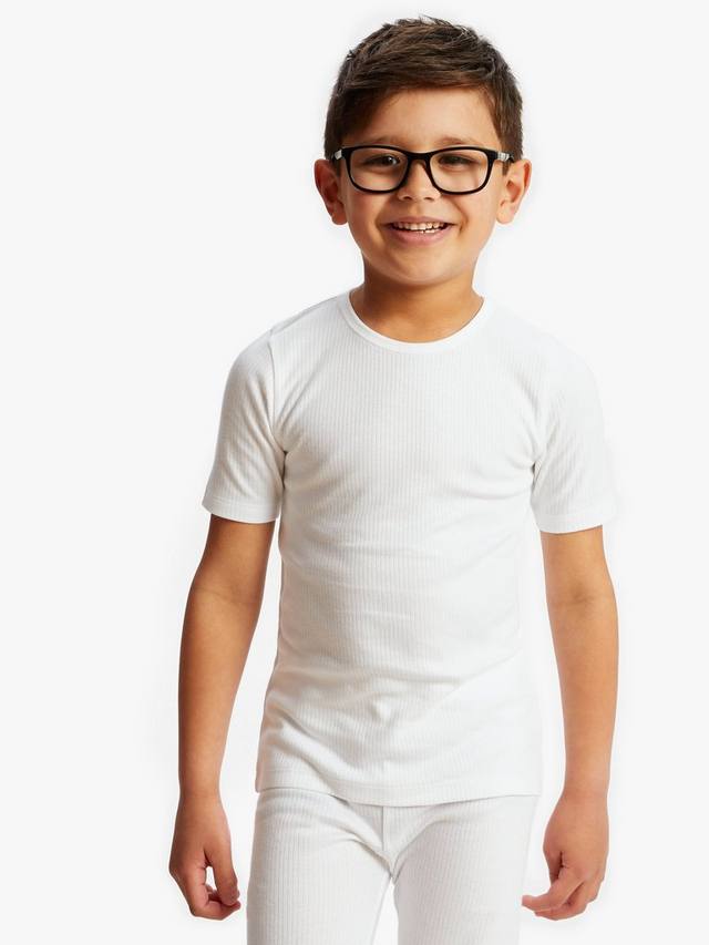 Детская термофутболка с коротким рукавом John Lewis, Pack of 2, White — фото 3