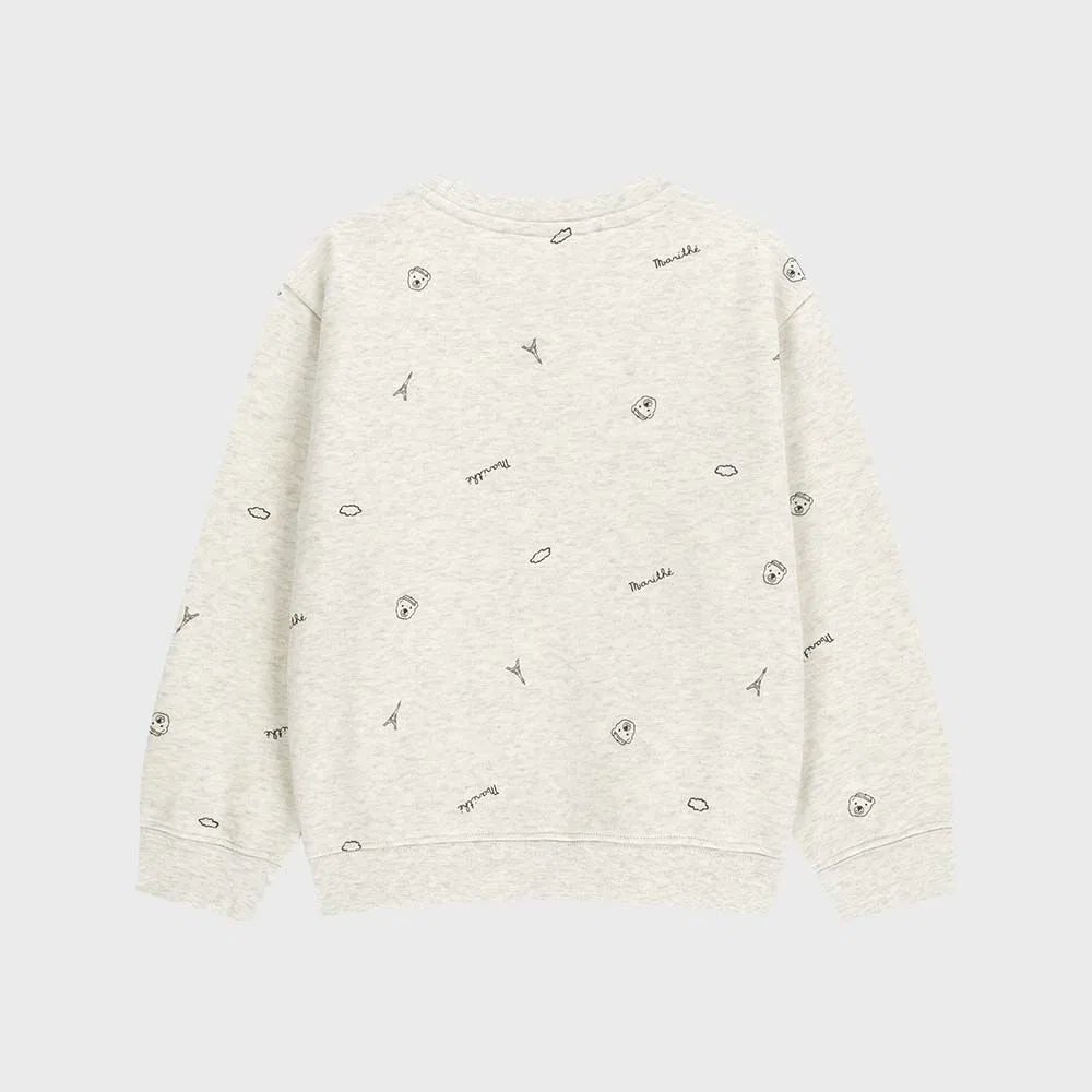 Детский свитшот All Over цвета овсянки от Marithé Kids — фото 3