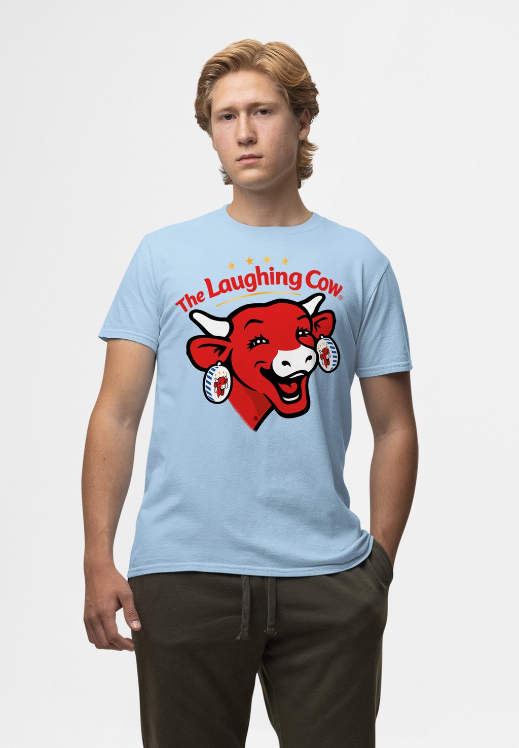 

Футболка с принтом THE LAUGHING COW CONTEMPORARY LOGO Henry Tiger, светло-голубой