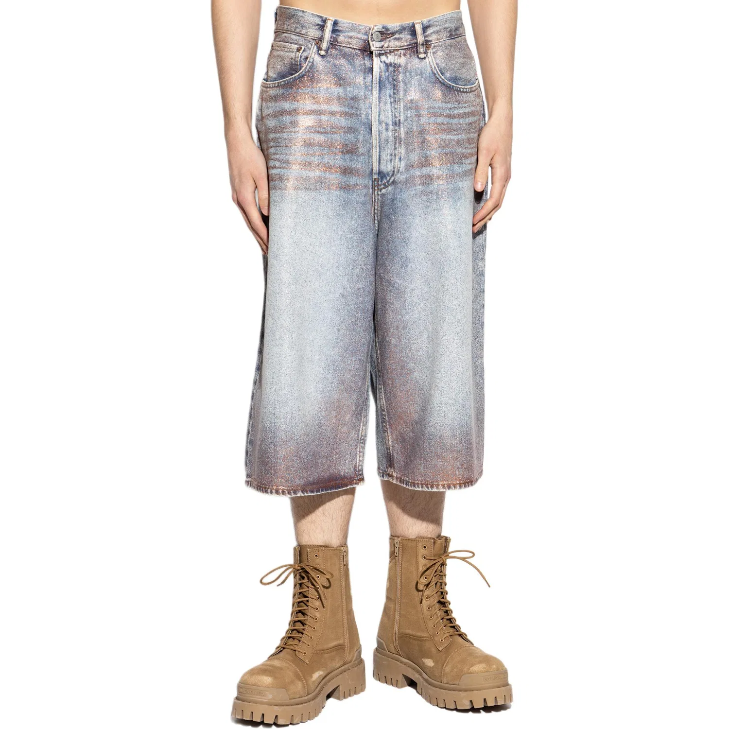 Джинсовые шорты Acne Studios, Rose Copper Light Blue — фото 4
