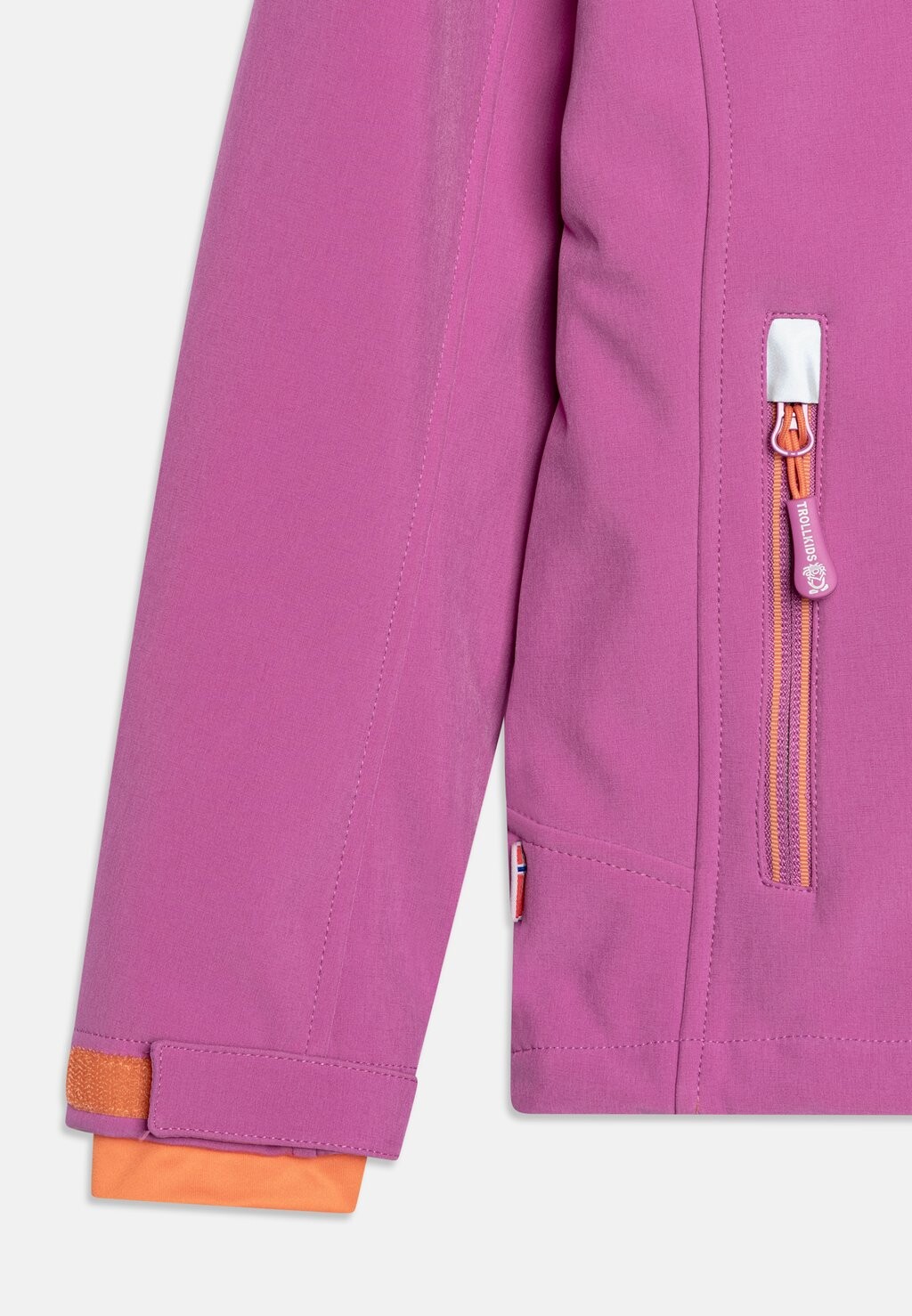 Куртка Softshell GIRLS TROLLFJORD TrollKids, цвет mallow pink/papaya — фото 3