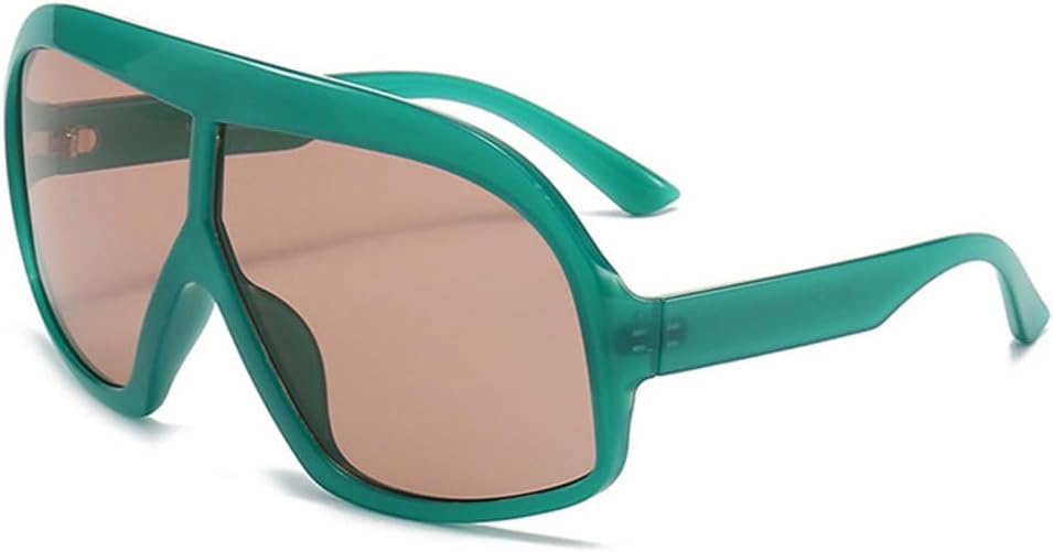 

Модные большие квадратные солнцезащитные очки для женщин в винтажном панк-стиле, мужские очки для активного отдыха, солнцезащитные очки UV400 оранжево-фиолетового цвета MTZJH, Green Tea