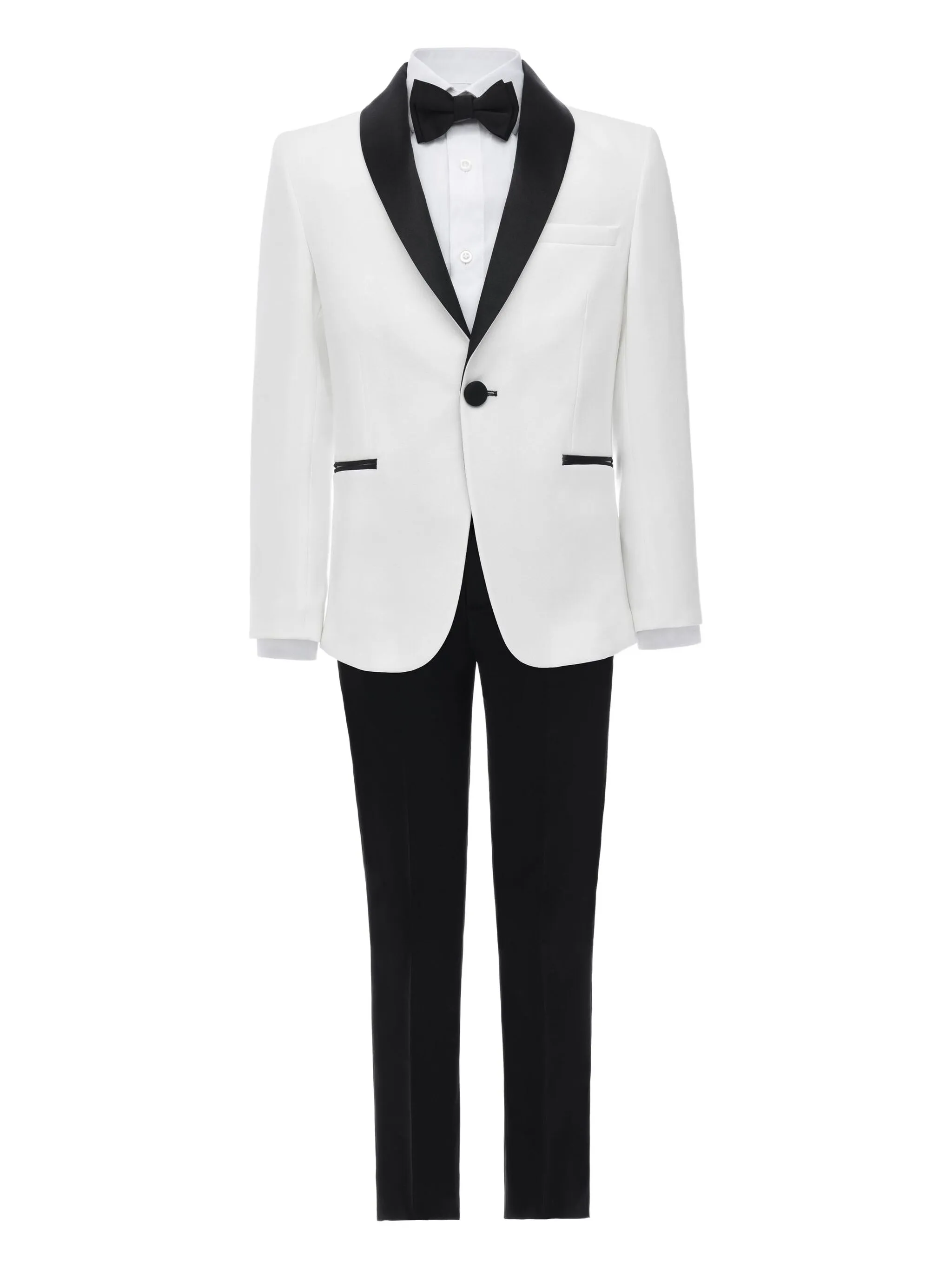 

Костюм-тройка с лацканами-шалькой Moustache, белый