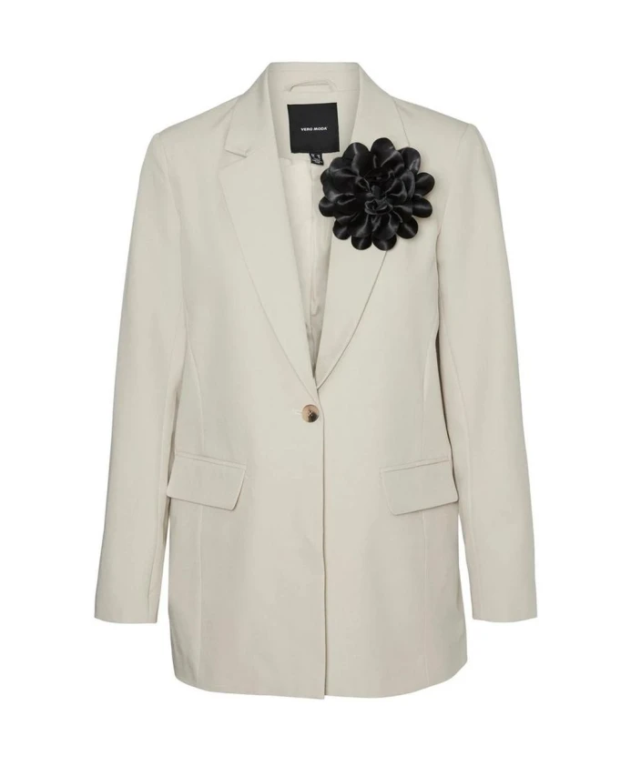 

Бежевый блейзер с цветочным принтом, весенняя коллекция Vero Moda, бежевый
