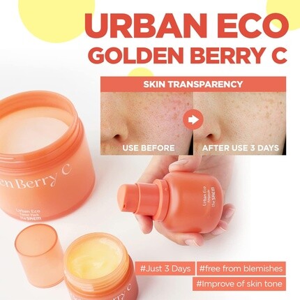 Сыворотка The Saem — Urban Eco Golden Berry C Ampoule с пузырьками микровитаминов и витамином C - очищающая — фото 2