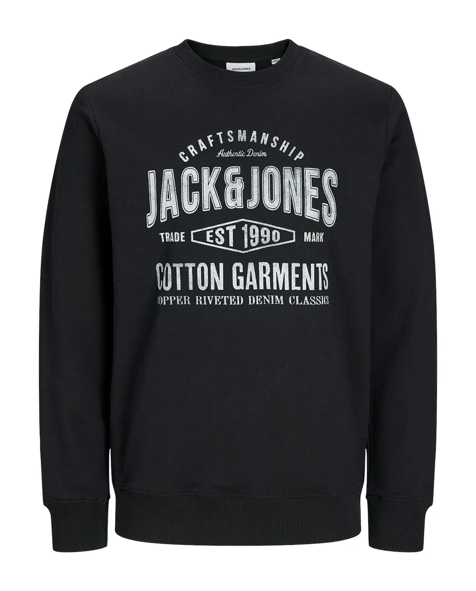 

Мужская толстовка с круглым вырезом и длинными рукавами Jack & Jones, черный