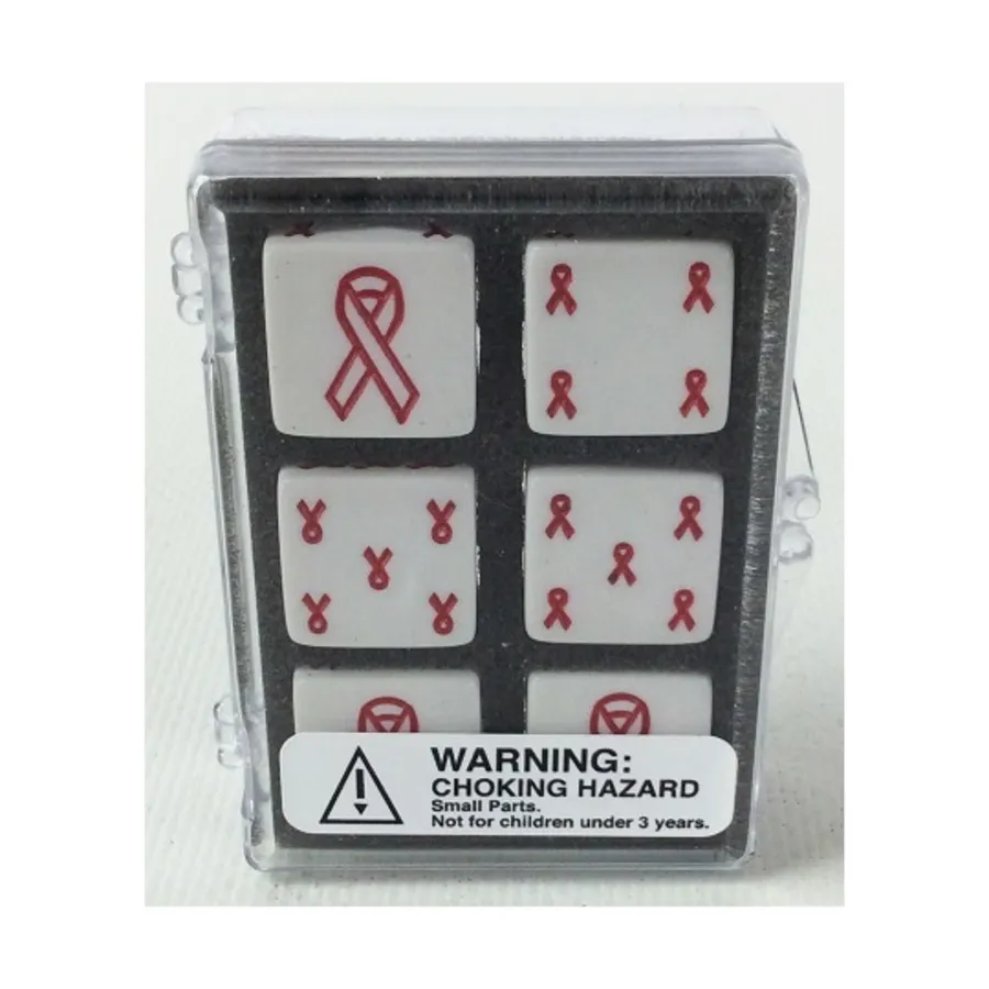 

d6 Белый с красным (6), Dice - Benefit Ribbon Dice