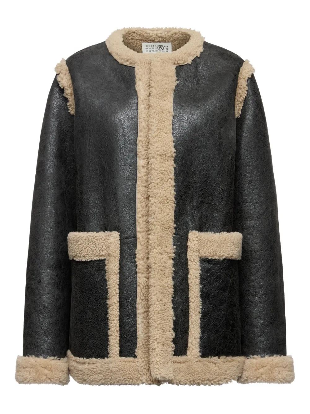

Куртка со вставками из овчины MM6 Maison Margiela, черный