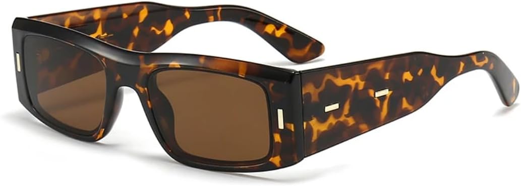 

Мужские солнцезащитные очки Fashion Rivets с широкими дужками в стиле ретро, ​​сине-зеленые, с защитой от УФ-излучения UV400; женские солнцезащитные очки Tea Gradient UUPTTPL, Leopard Tea