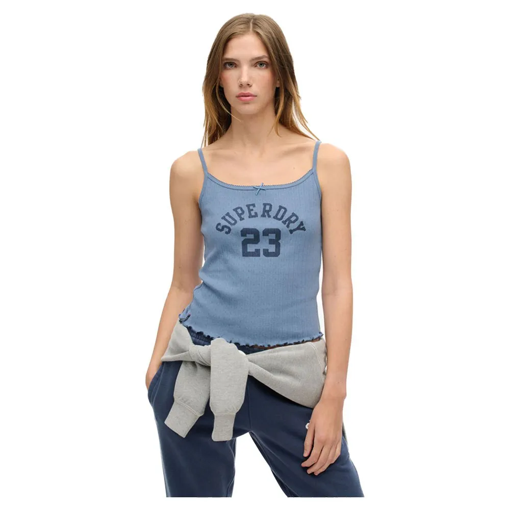 

Футболка без рукавов Superdry Athletic Graphic Pointele Cami, синий