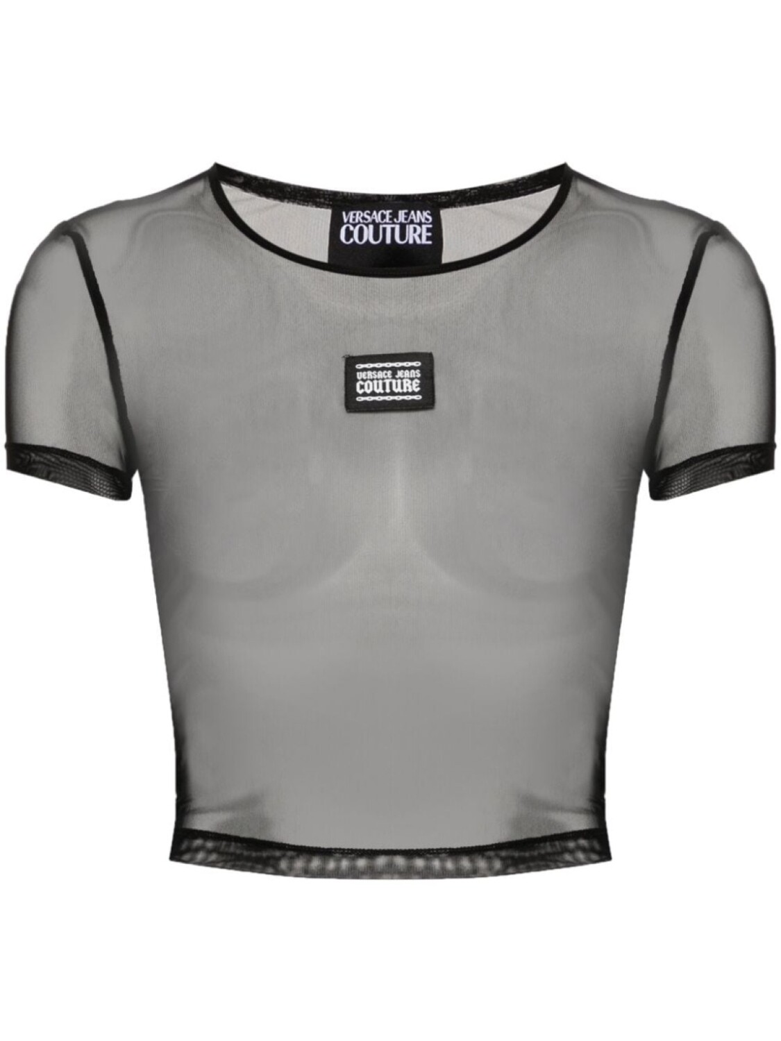

Versace Jeans Couture сетчатая футболка с логотипом Piece Number, черный