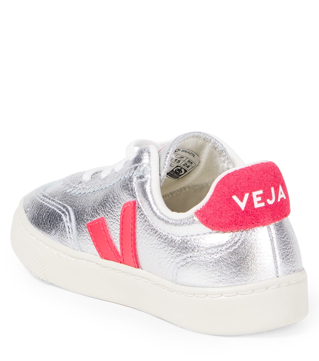 Кроссовки Volley из металлизированной кожи Veja Kids, Silver_Pekin — фото 2