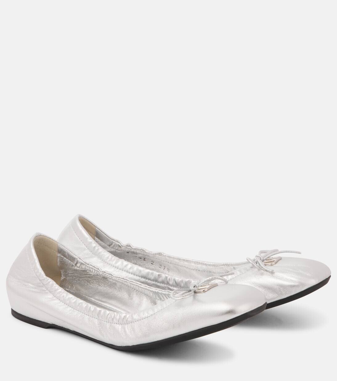 Кожаные балетки VLogo Signature Valentino Garavani, серебряный