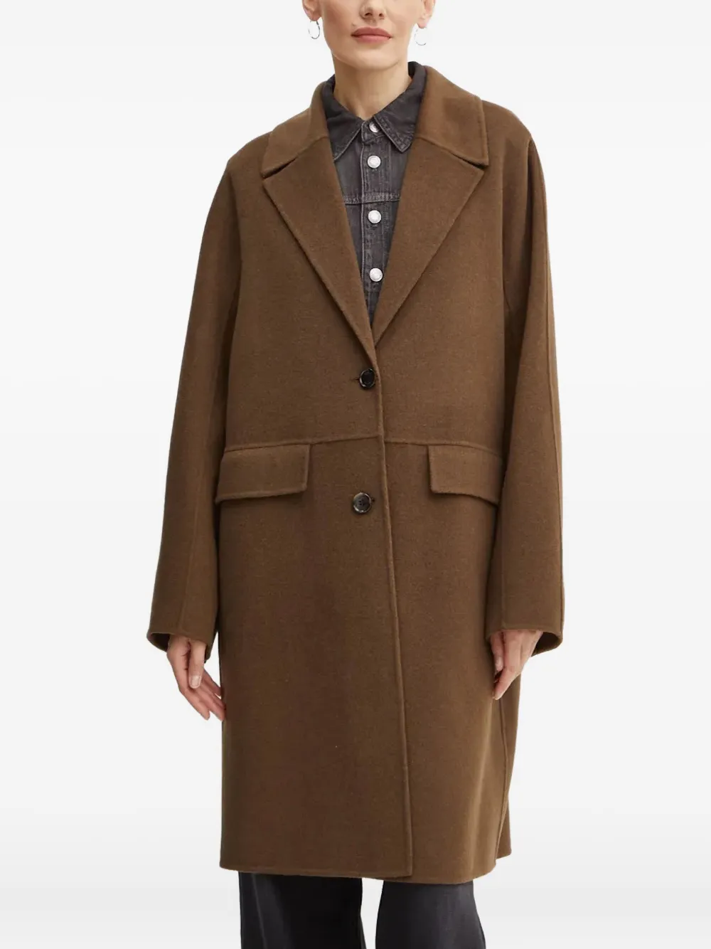 

Пальто с карманами на пуговицах Boss, коричневый